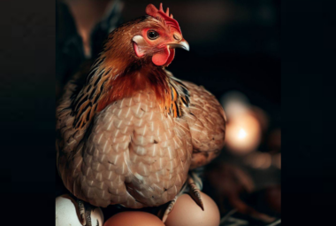 How Do Chickens Mate: A Broody Blue Plymouth Rock Chicken sitting on eggs.